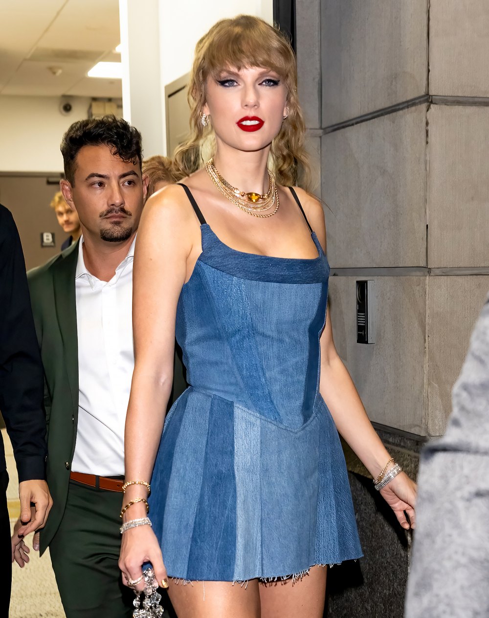 Taylor Swift in Little Denim Dress at VMAs After Party