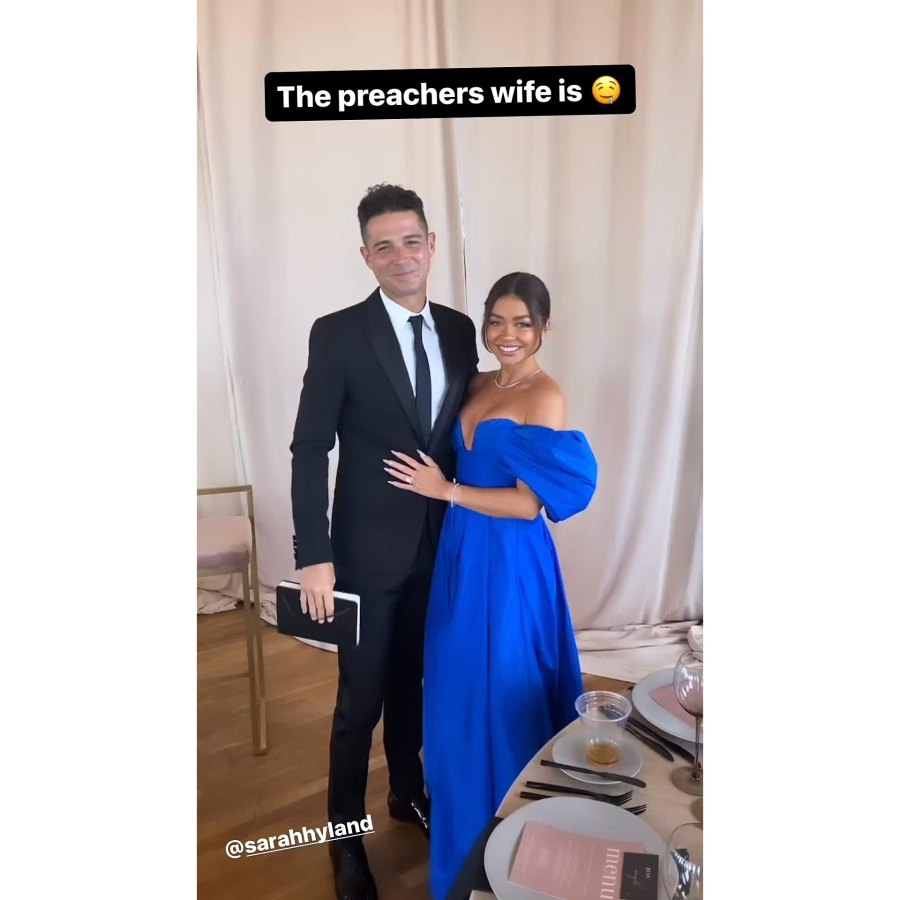 Wells Adams and Sarah Hyland Wells Adams Instagram All the Bachelor Nation Couples Who Attended Joe Amabile and Serena Pitt 2nd Wedding