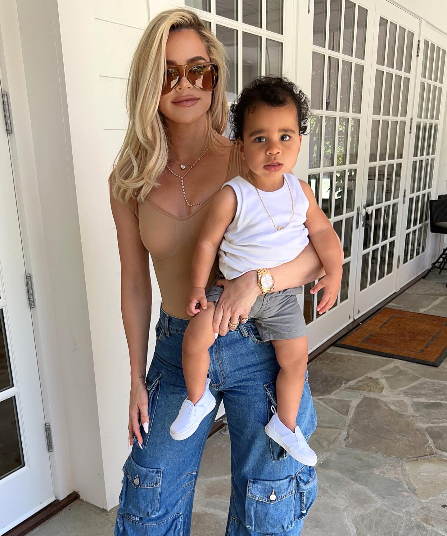 Khloé Kardashian and daughter True twin in Dior for her birthday