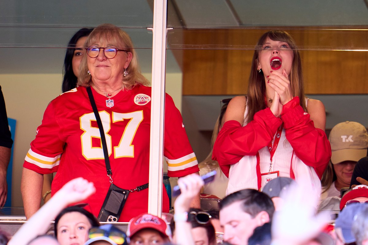 Travis Kelce's Mom Donna Dons Silver Sandals for Quarterback