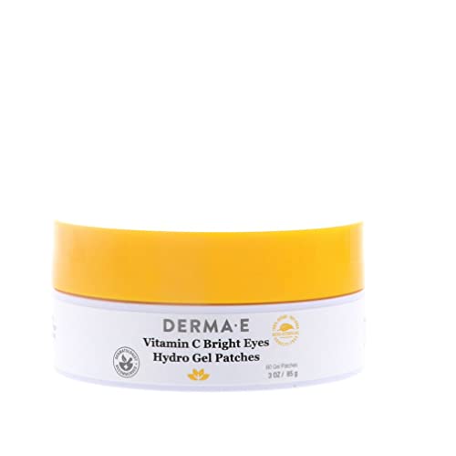 DERMA E Vitamin C Bright Eyes Hydro Gel Patches Instantly Transform Dark Circles, Puffy, Dry, Eyes into Well-Rested 2-Packs