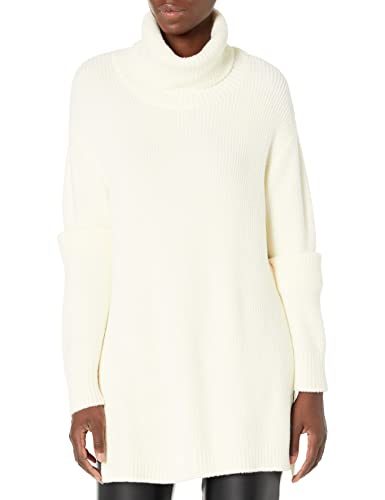 The Drop Women's Grayson Super Soft Drop Shoulder Turtleneck Sweater, Whisper White, M