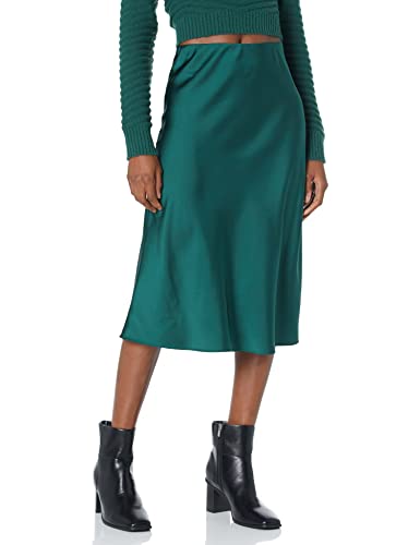 The Drop Women's Maya Silky Slip Skirt, Trek Green, M