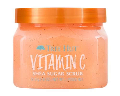 Tree Hut Vitamin C Shea Sugar Scrub, 18 oz, Ultra Hydrating and Exfoliating Scrub for Nourishing Essential Body Care