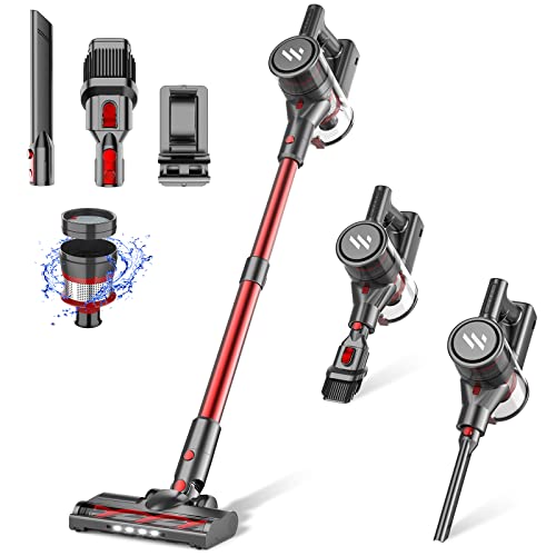 Cordless Vacuum Cleaner，Vacuum Cleaners for Home with 2200mAh Powerful Lithium Batteries, Up to 35 Mins Runtime Cordless Vacuum, 4 in 1 Lightweight Quiet Vacuum Cleaner