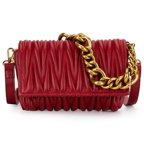 Montana West Quilted Purses and Handbags for Women Small Shoulder Bags with Chunky Chain MWC-060ABDY