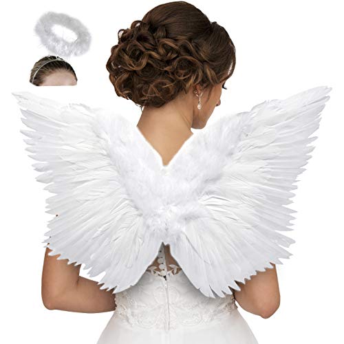 HAPPY PLACE PRODUCTS Angel Wings Costume for Women with Adjustable Straps to Fit Most Sizes | Photo shoot prop, Halloween Costume, Comic-Con