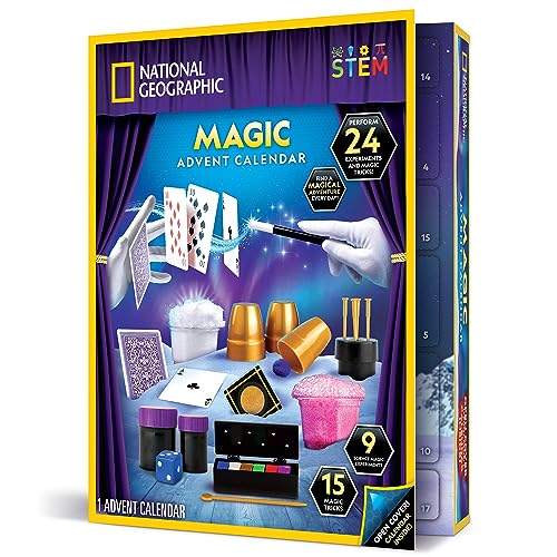 NATIONAL GEOGRAPHIC Magical Advent Calendar 2023 - Jumbo children's Advent Calendar with 24 magic tricks and scientific experiments, Christmas countdown calendar, Christmas toys, Advent Calendar magic