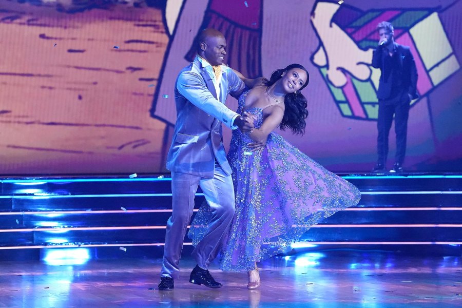 Adrian Peterson and Britt Stewart Dancing With the Stars Celebrates 100 Years of Disney