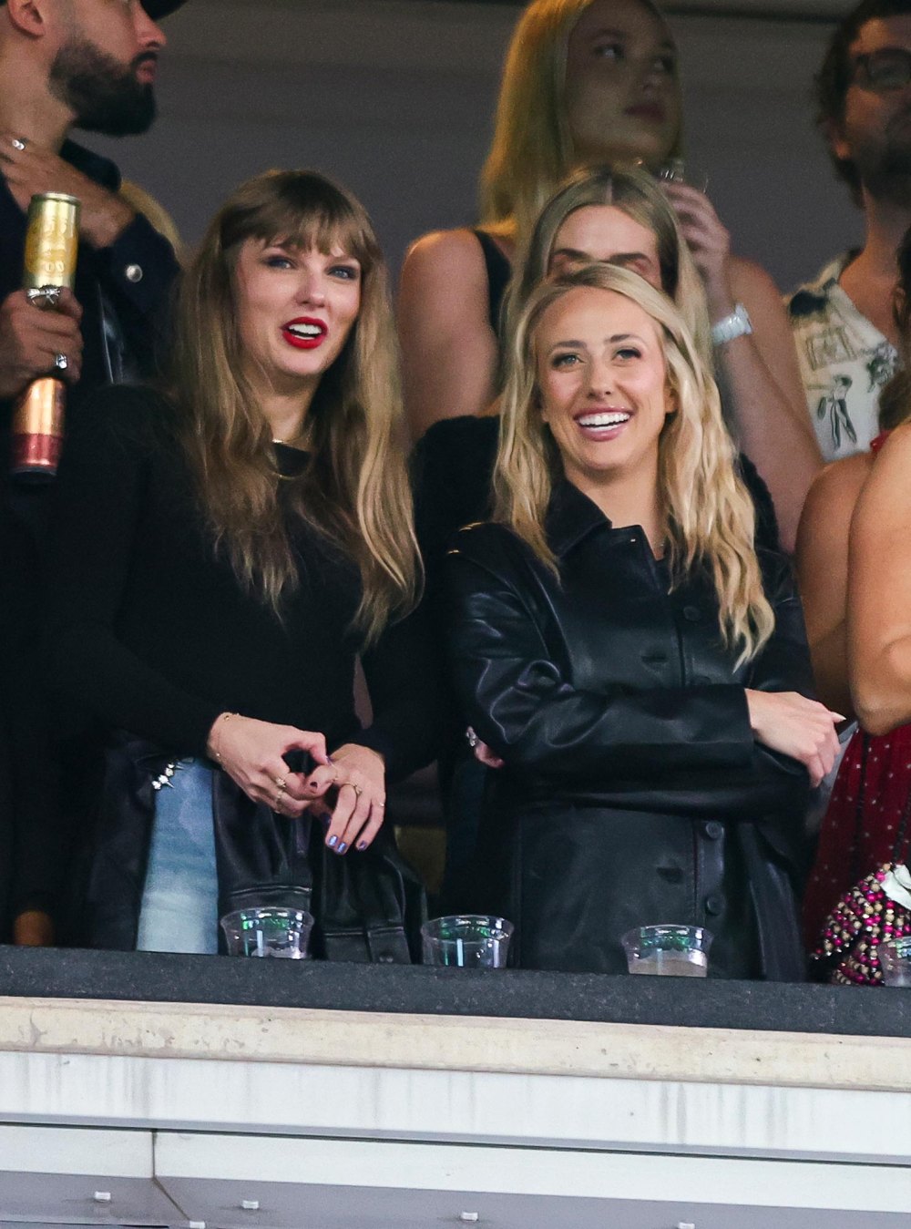 Brittany Mahomes Is Thrilled to Build a Genuine Friendship With Taylor Swift 286 Taylor Swift, Brittany Mahomes, Blake Lively, Hugh Jackman, and Ryan Reynolds watch from the stands during an NFL football game between the New York Jets and the Kansas City Chiefs at MetLife Stadium