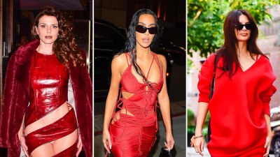 Cherry red is the color for fall and these celebrities get it 522 Julia Fox Kim Kardashian Emily Ratajkowski