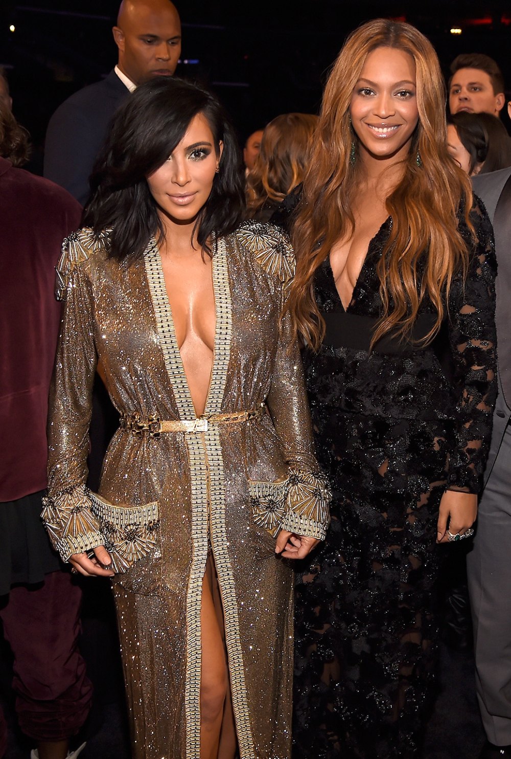 The 57th Annual GRAMMY Awards - Backstage And Audience, Kim Kardashian and Beyonce