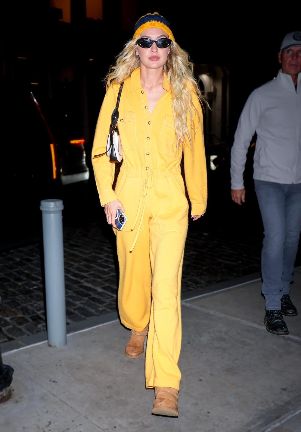 Gigi Hadid Is as Cozy as ever in Boiler Suit, Uggs and Beanie