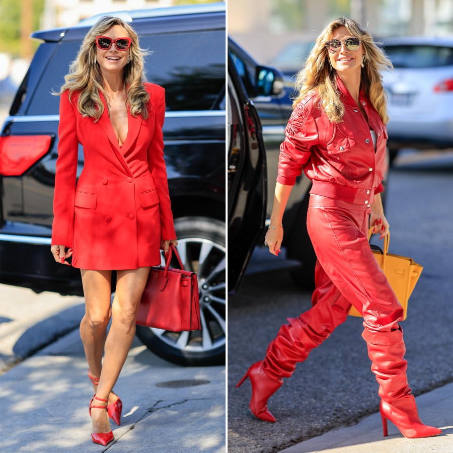 Heidi Klum Wears Daring All-Red Outfits Back-to-Back