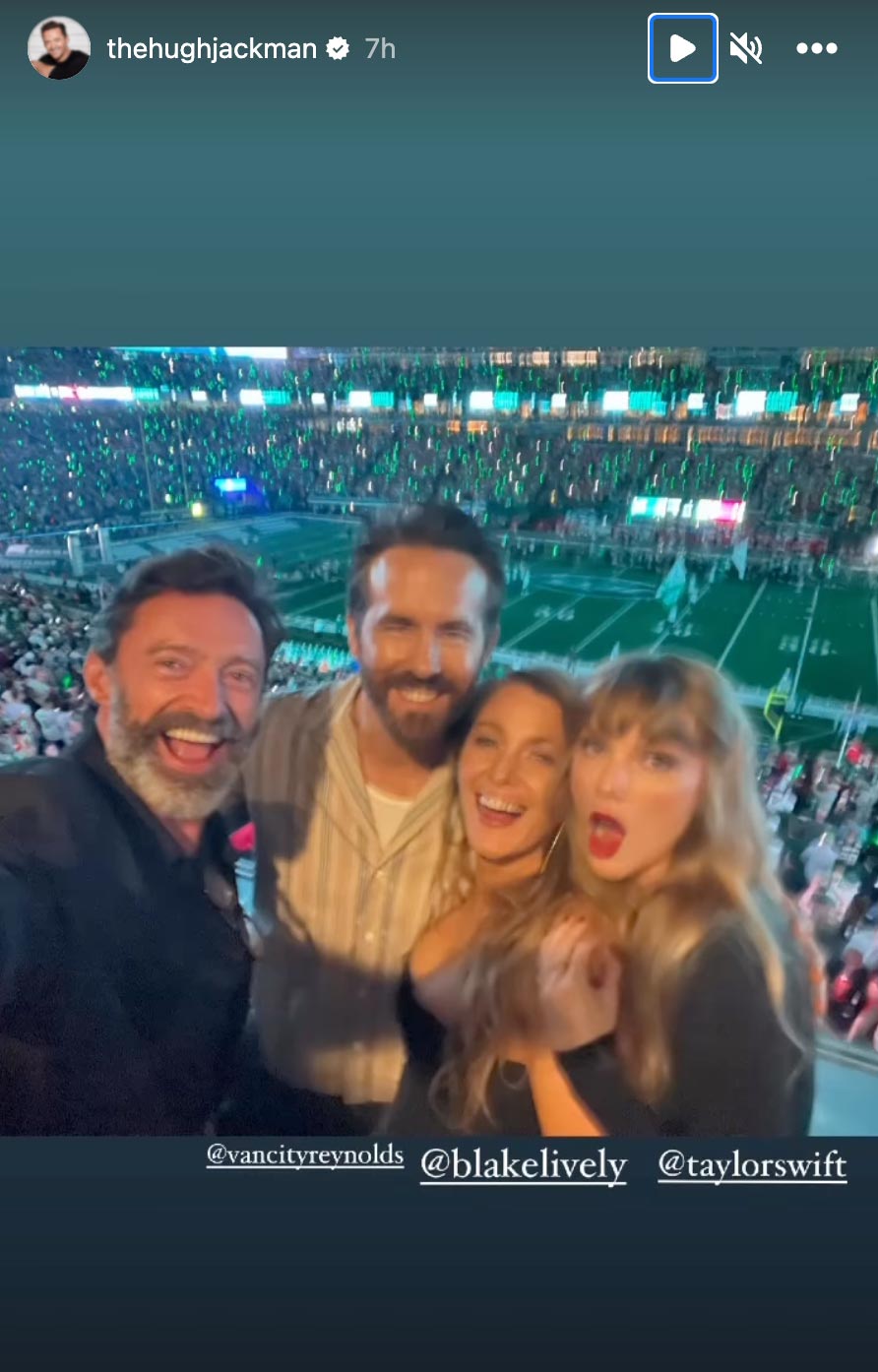 Hugh Jackman Proves He Had the Time of His Life at the Chiefs Games With Star-Studded Selfies