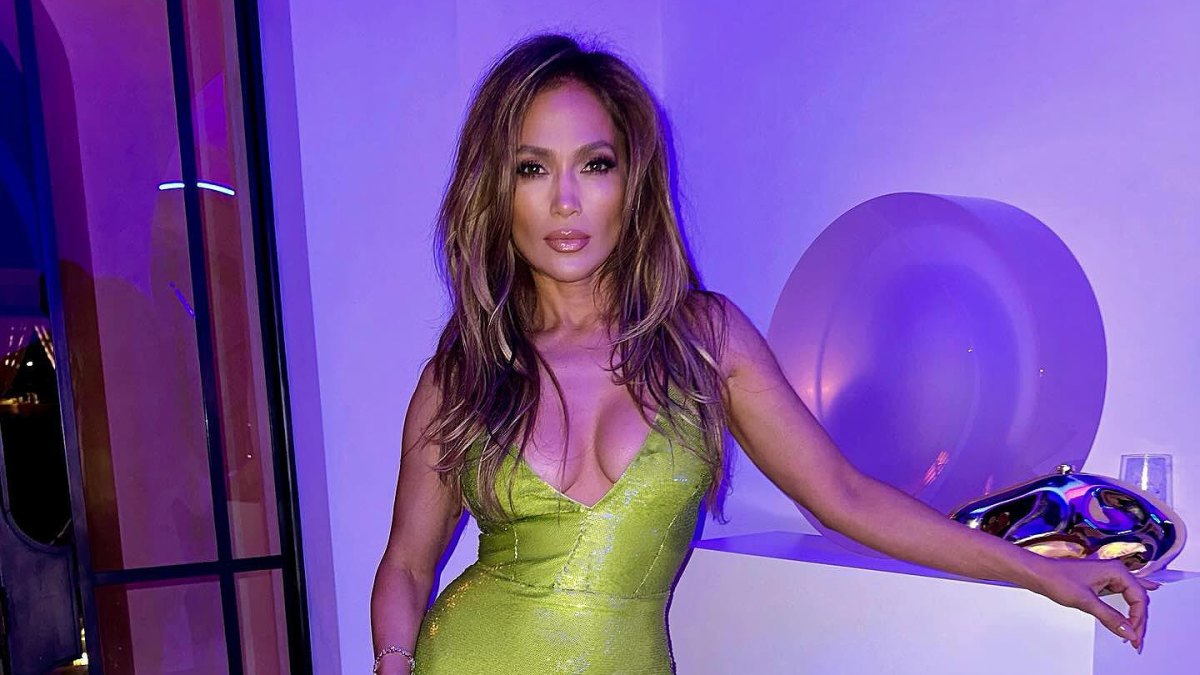 Jennifer Lopez Stuns in Lime Green Dress for 'Date Night' | Us Weekly Jennifer Lopez Stuns in Lime Green Dress for 'Date Night' | Us Weekly