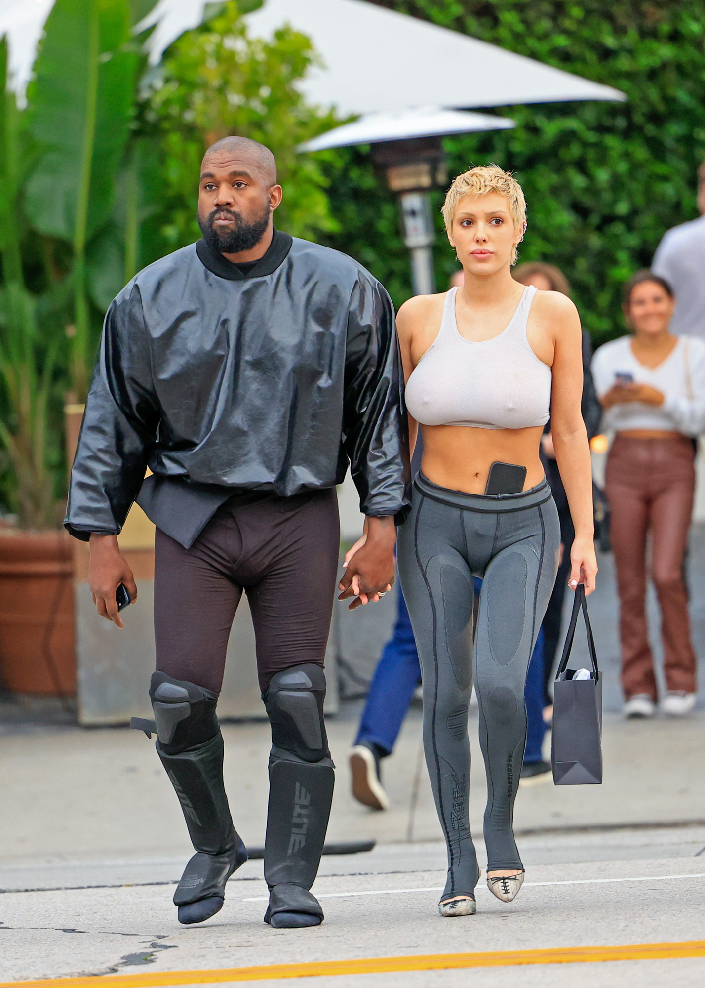 Kanye West rocks some leggings while 'wife' Bianca Censori opts