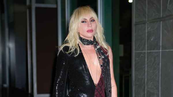 Lady Gaga Shows Off Her New Fringe in Asymmetrical Sequin Catsuit