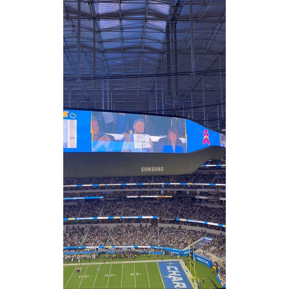Lance Bass Holds up Not Taylor Swift Sign at NFL Game in Los Angeles 2