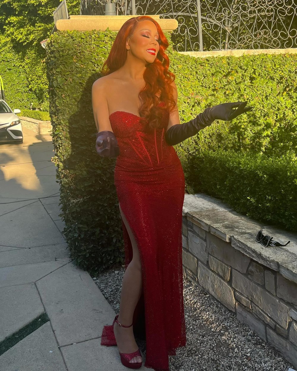 Mariah Carey Slips Into Iconic Jessica Rabbit Dress for Halloween