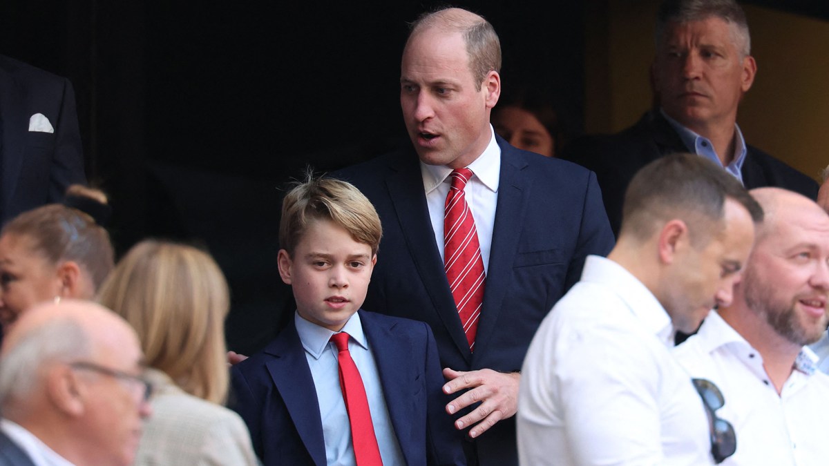 Prince William, Prince George Match in Red Ties at Rugby World Cup