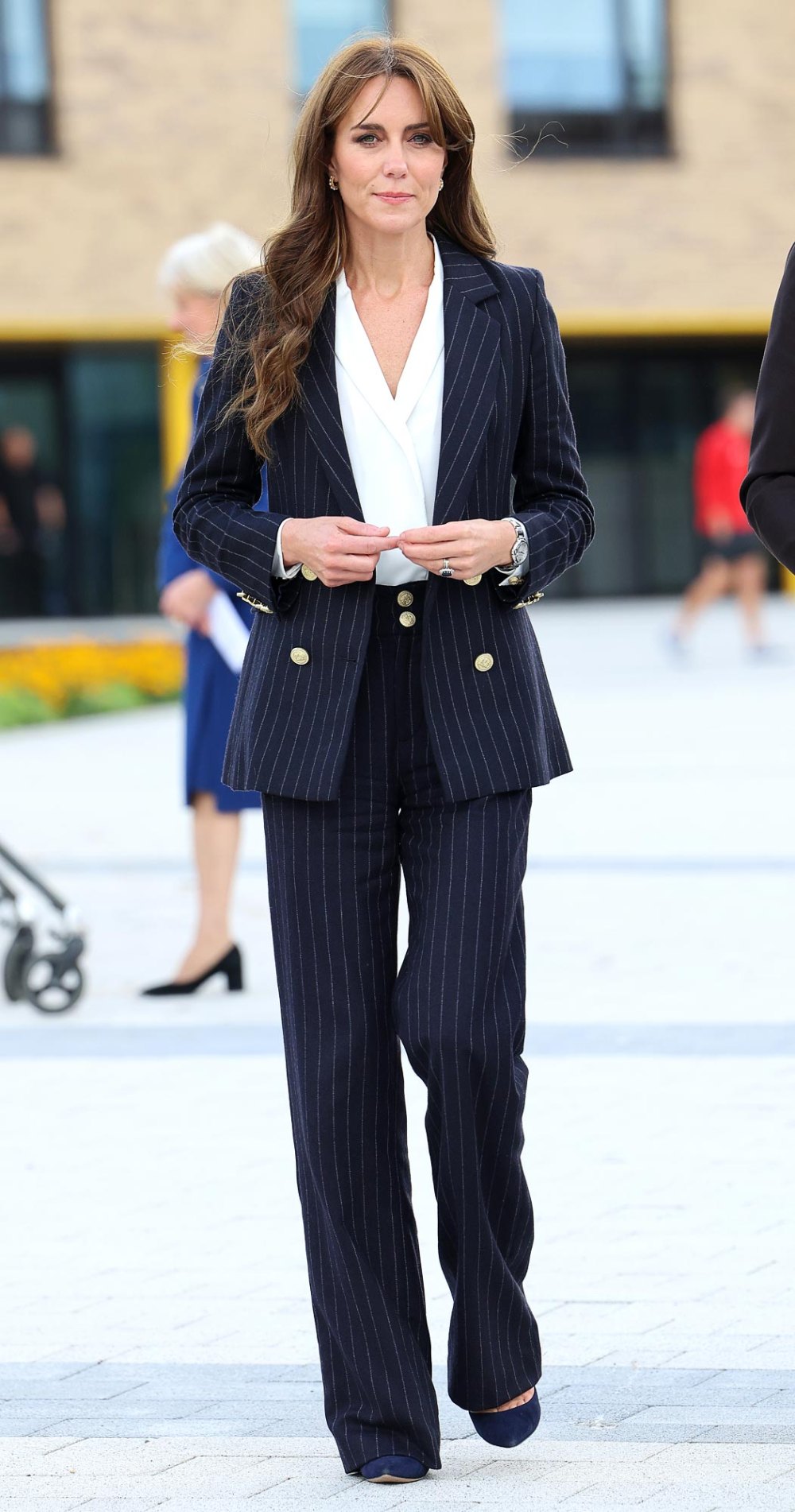 Kate Middleton Pulls Off an Outfit Repeat With Pinstripe Suit | Us Weekly