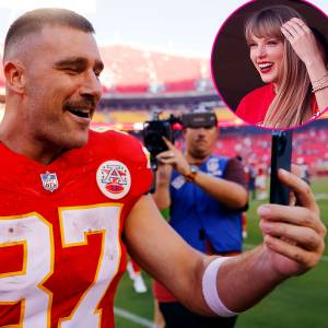Promo Travis Kelce Proudly Plays Along as Fan Calls Him Taylor Swift Boyfriend at Chiefs Game