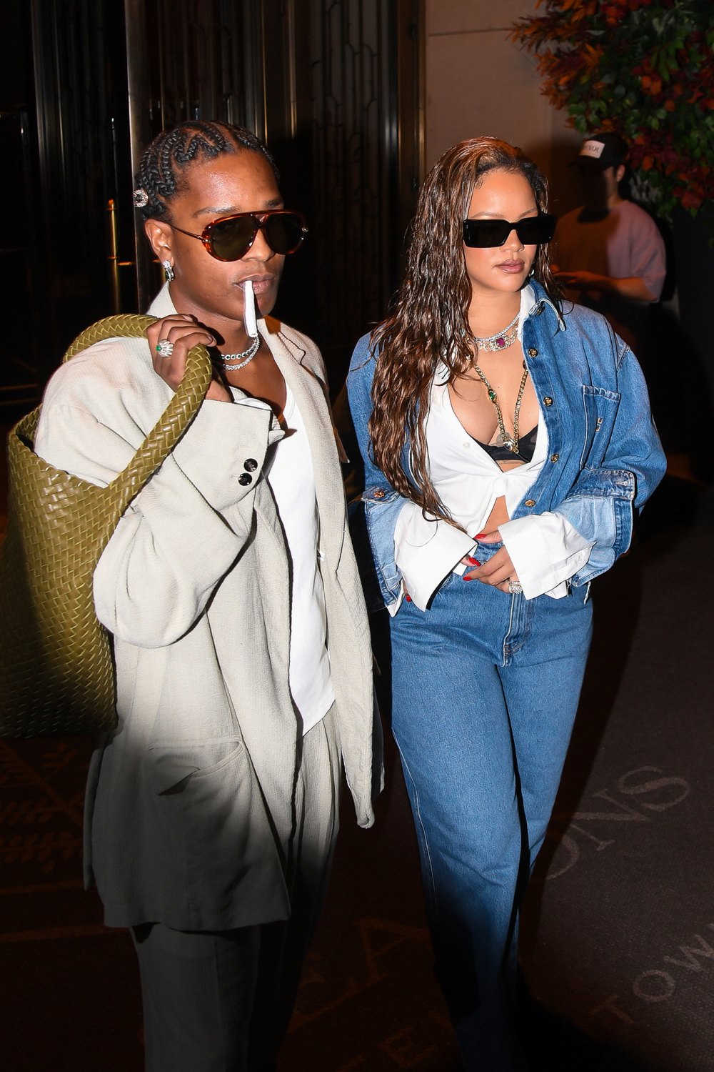 Rihanna Rocks Double Denim Like Only She Can During Date Night With Boyfriend ASAP Rocky