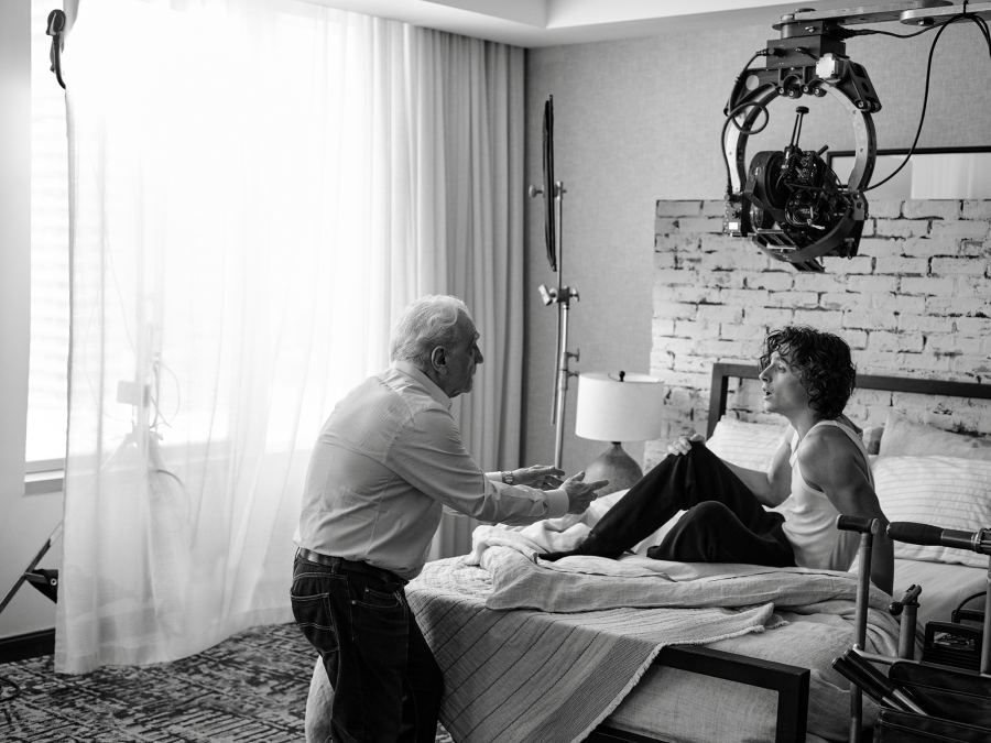 Timothee Chalamet Chanel BTS Bleu de Chanel ad