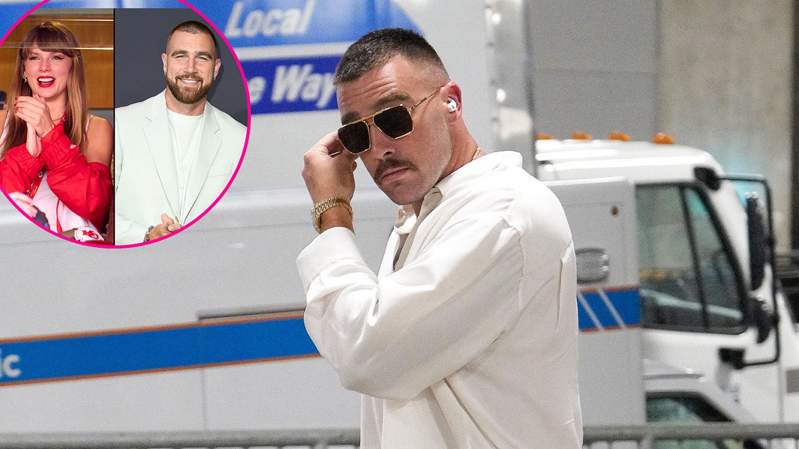 Travis Kelce Praises His Comfy Pants That Fans Think Look Like Taylor Swifts Curtains