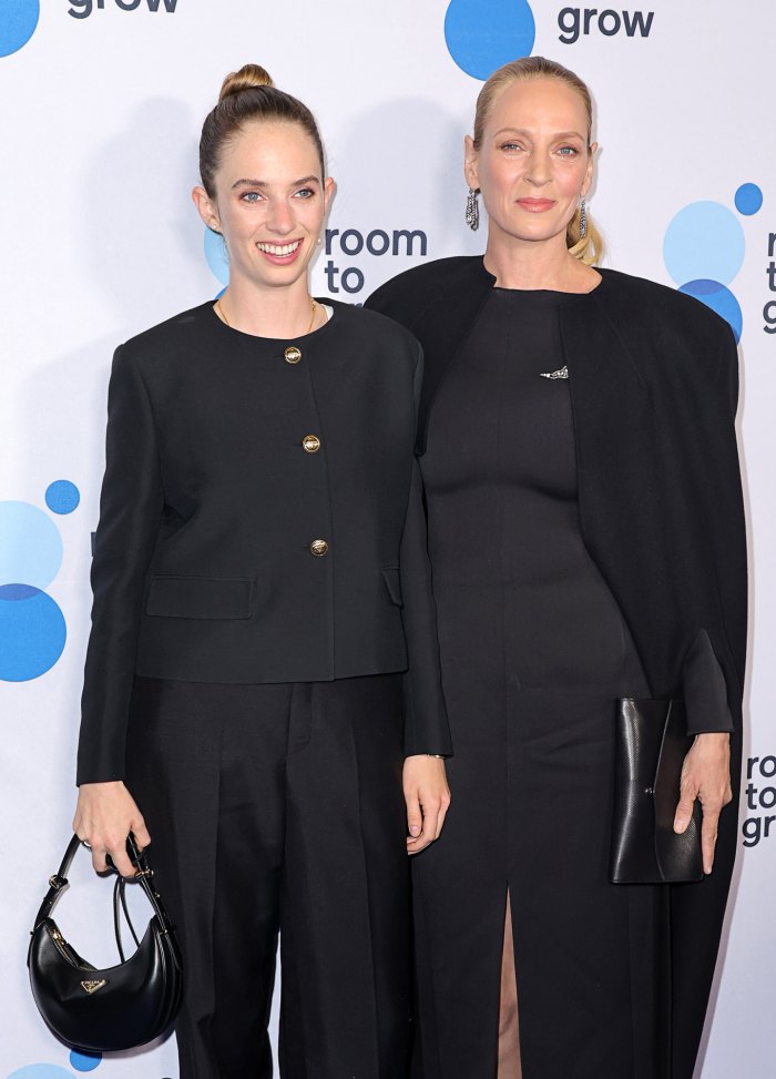 Uma Thurman and Maya Hawke Match in All-Black at Room to Grow Gala | Us ...