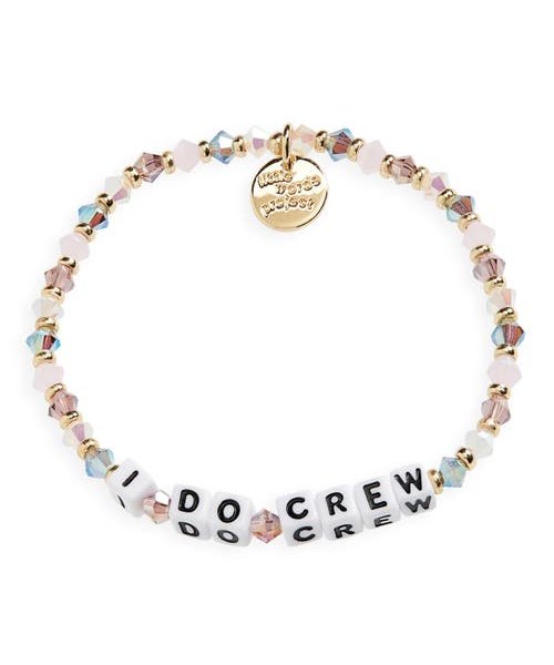 Little Words Project I Do Crew Beaded Stretch Bracelet in Pink at Nordstrom, Size Small