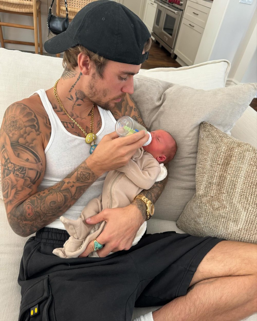 Justin and Hailey Bieber Cradle Jason Kennedy Newborn