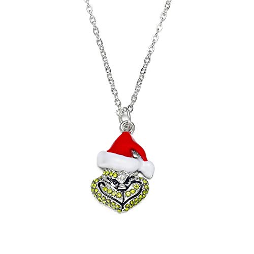 Dckazz Grinch Necklace Christmas Grinch Jewelry Girls Grinch Gift Women Holiday Christmas Jewelry