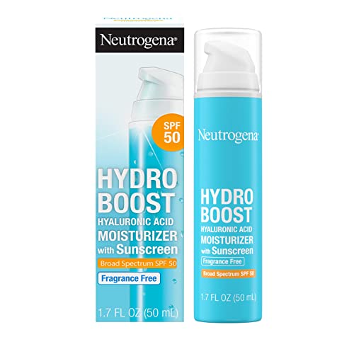 Best Formula With SPF: Neutrogena Hydro Boost Hyaluronic Acid Moisturizer With Sunscreen, SPF 50