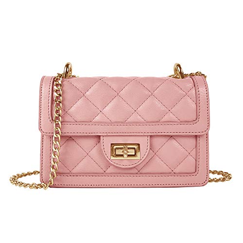 Duomier Small Quilted Purse Crossbody Bag for Womens Gold With Chain Strap  Fashion Female Teen Girl
