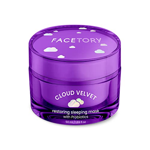 FACETORY Cloud Velvet Restoring Sleeping Mask with Probiotics - Moisturizes, Protects, Overnight Face Mask, Cruelty Free, No Fragrance, 50ml/1.69 fl oz