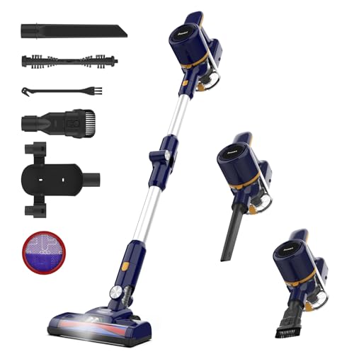 POWEART Cordless Vacuum Cleaner, 6-in-1 Multifunction Cordless Vacuum, 210W Powerful Vacuum Cleaner, 6 Cell 2200mAh Stick Vacuum Cordless Rechargeable for Home - Indigo