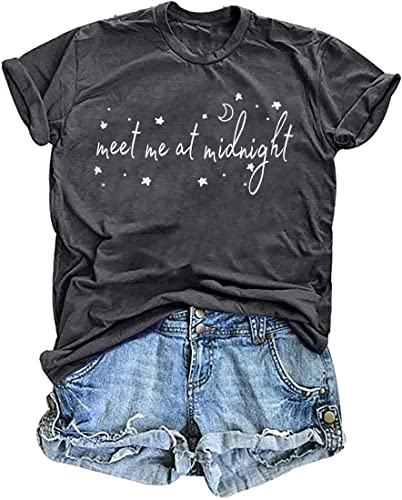 Women Album T-Shirt Meet Me at Midnight Shirt Women Concert Shirts Vintage Graphic Tee Midnights Swift Casual Top