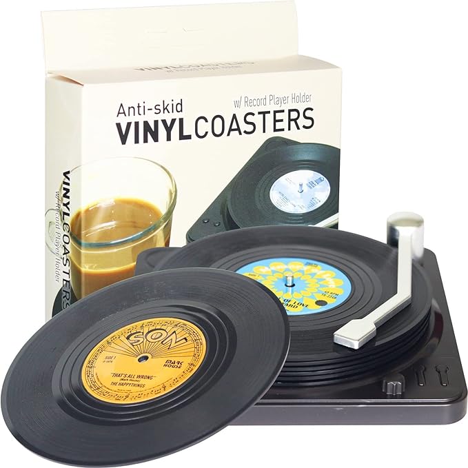 Funny Retro Record Coasters