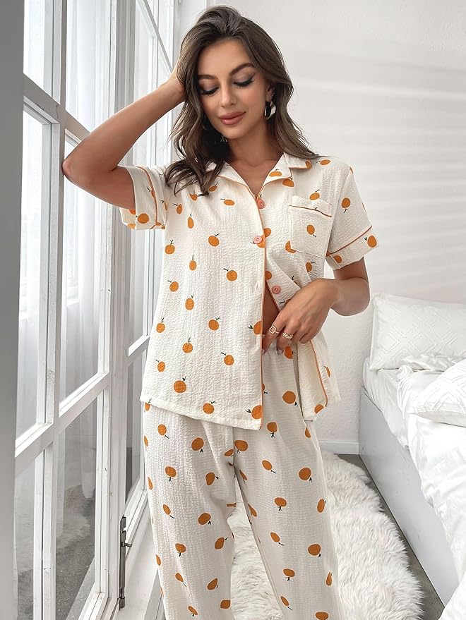 orange pajama set