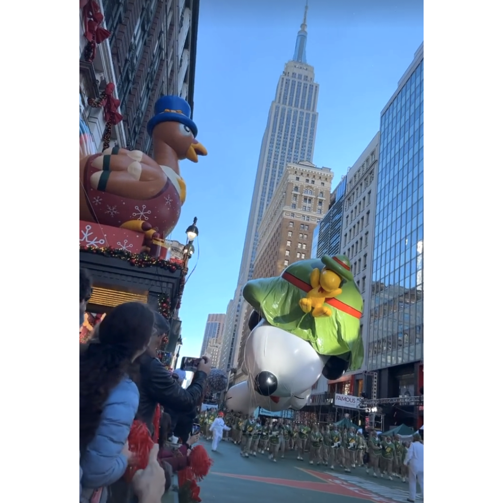 Andy Cohen Trolls Droopy Snoopy Balloon at Thanksgiving Parade