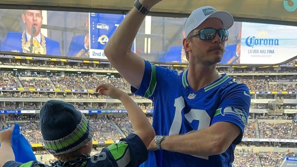 Chris Pratt and Son Jack Bond at Seattle Seahawks Game Let s Go 307