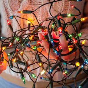 Tangled Christmas lights