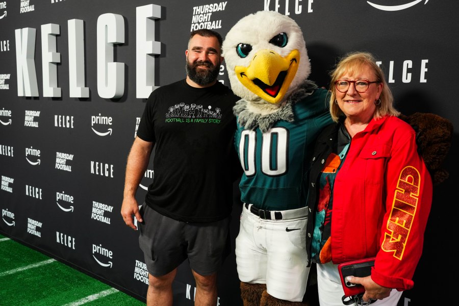 Jason Kelce at Kelce Premiere with Donna Kelce