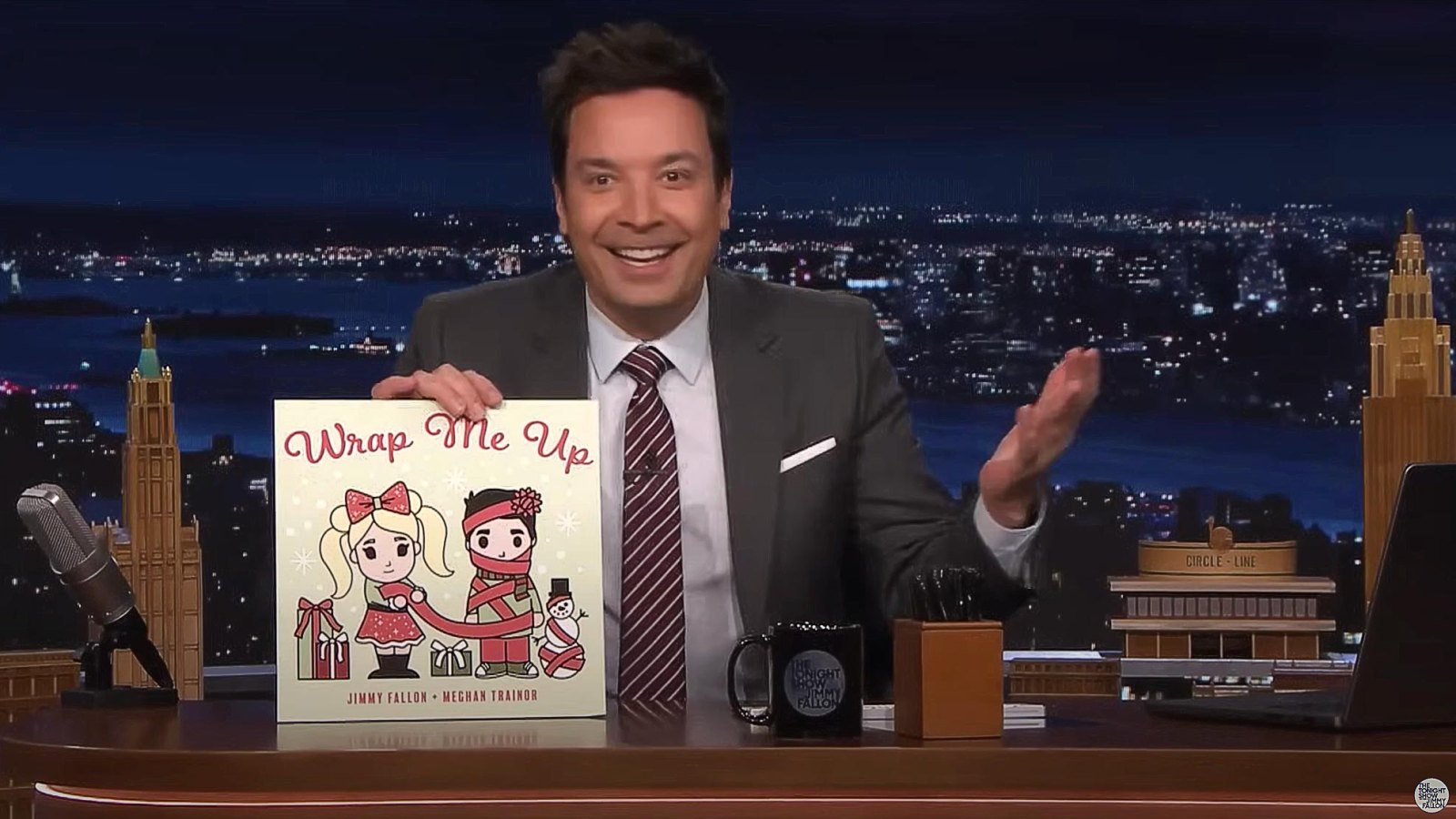 Jimmy Fallon Announces New Wrap Me Up Christmas Song With Meghan Trainor This Song Eats. 031