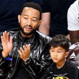 John Legend Enjoys One-On-One Time With Son Miles While Sitting Courtside at Lakers Game