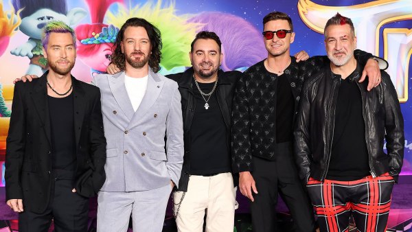 Justin Timberlake Poses With NSync and Jessica Biel at Trolls Premiere