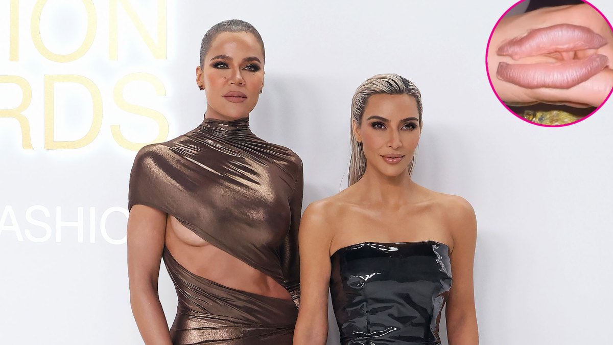 Khloé Kardashian swaps bra for apple in asymmetric blazer dress