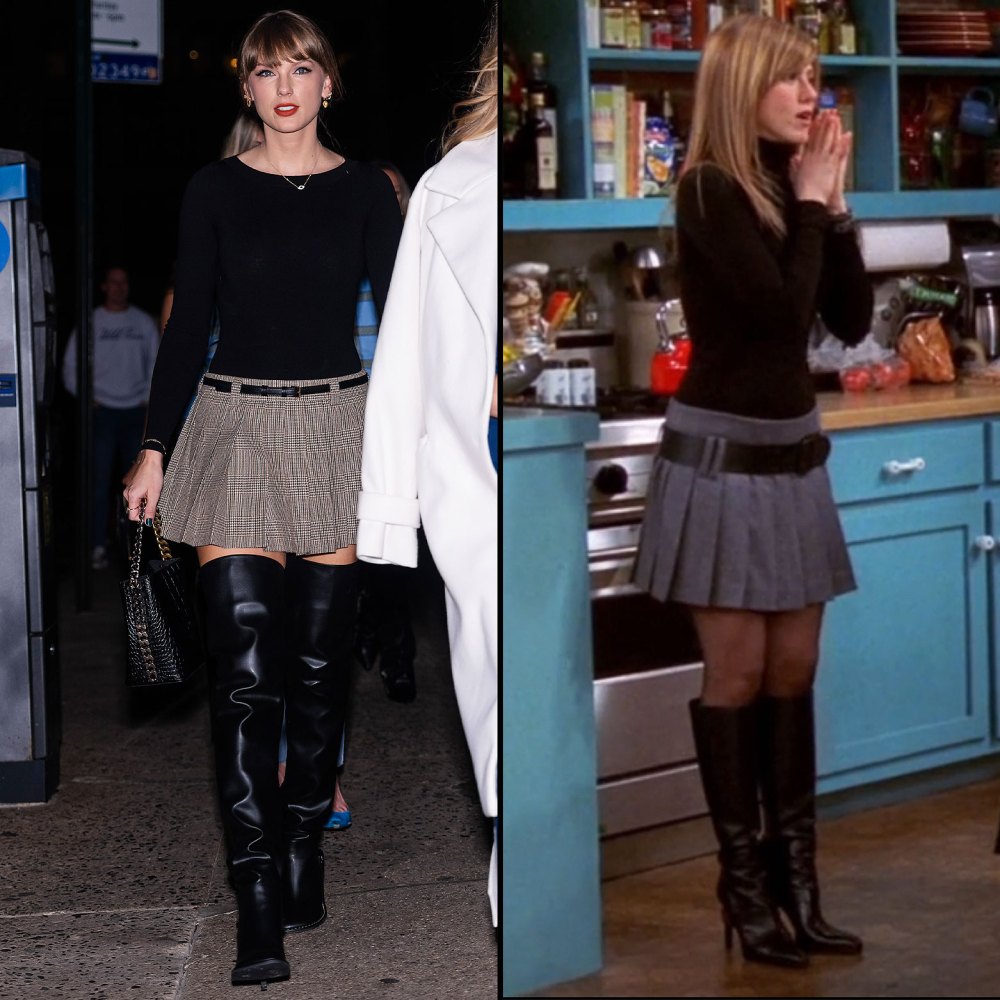 Taylor Swift Looks Just Like Rachel Green From 'Friends' in Plaid Skirt